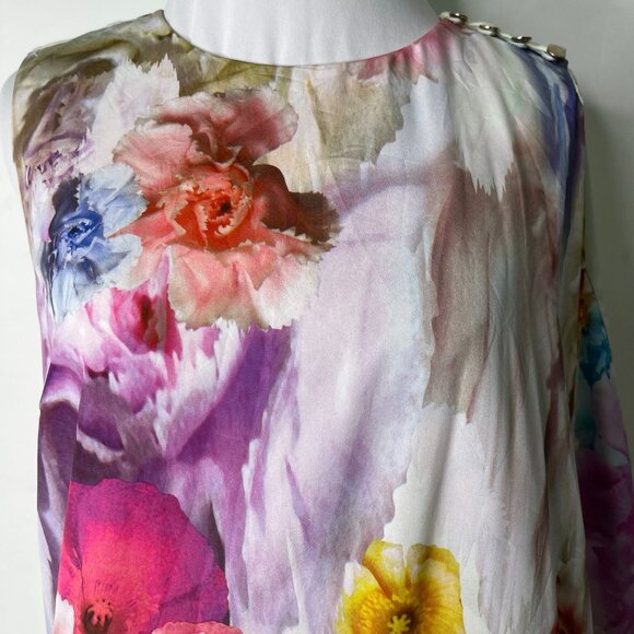 Ted Baker Women's White Floral Sugar Sweet Tunic One Shoulder Mini Dress Size 2 - Picture 8 of 11